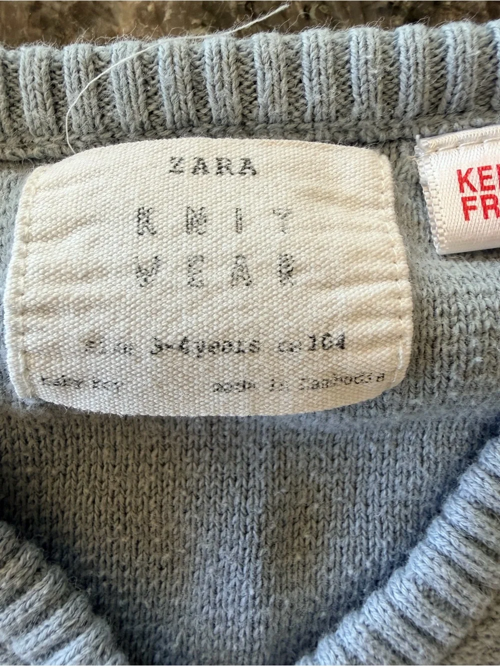 3/$25 Zara Knit V-Neck Sweater Size 3-4 Y Mist Blue Lightweight Knit Pullover